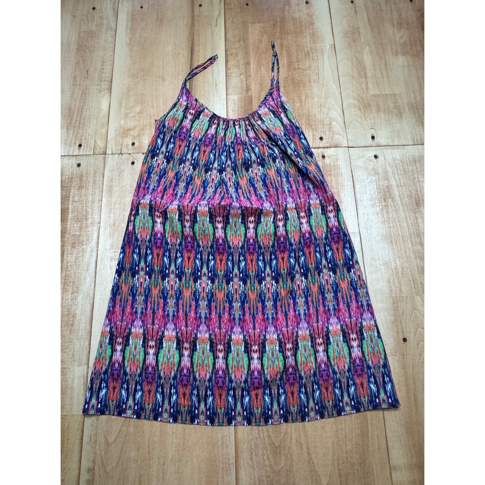 Tommy Bahama Womens Small Pink Blue Ikat‎ Print Rayon Cami Mini Dress